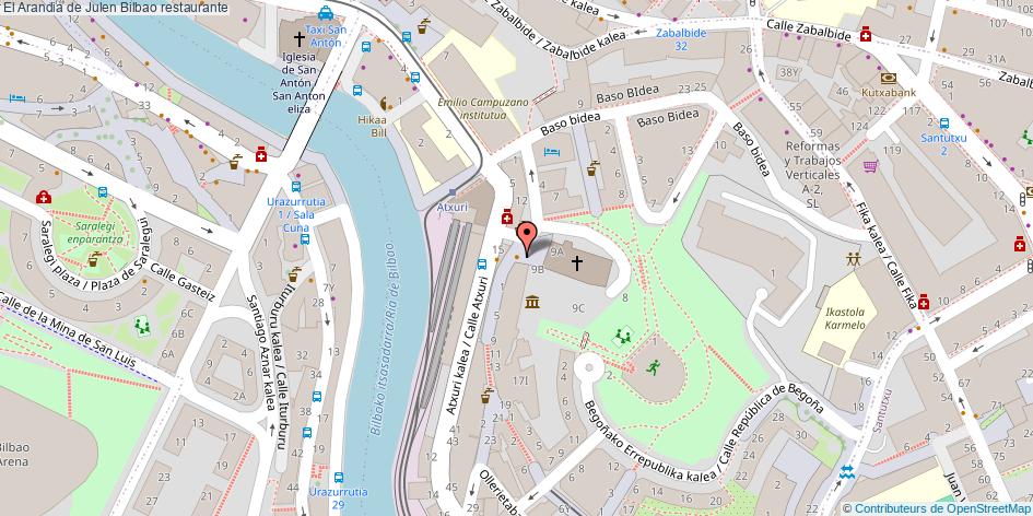 mapa El Arandia de Julen restaurante Bilbao