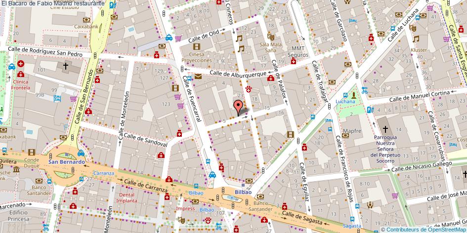 mapa El Bacaro de Fabio restaurante Madrid