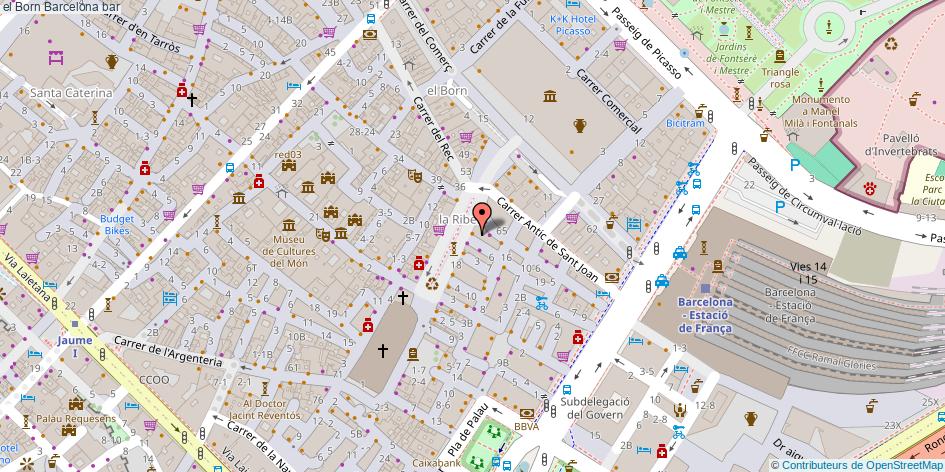 mapa el Born bar Barcelona