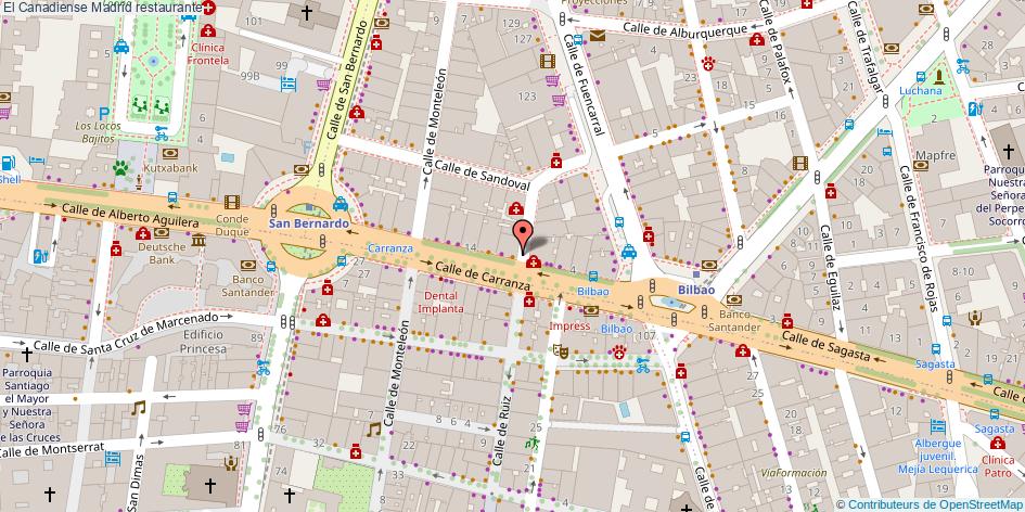 mapa El Canadiense restaurante Madrid