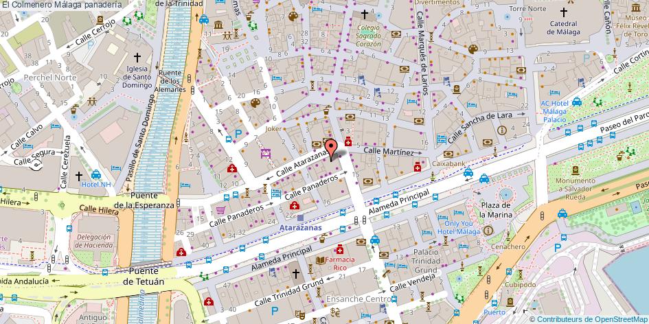 mapa El Colmenero panadería Málaga