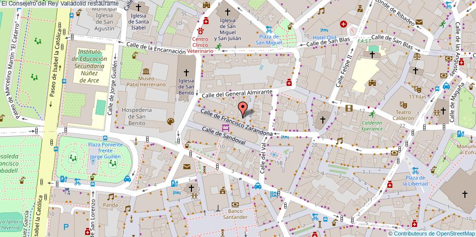 mapa El Consejero del Rey restaurante Valladolid