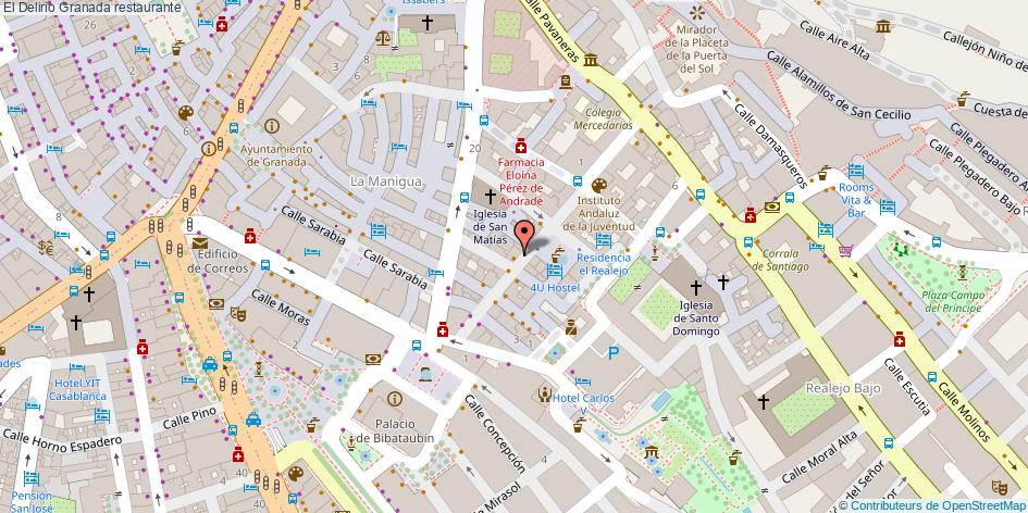 mapa El Delirio restaurante Granada