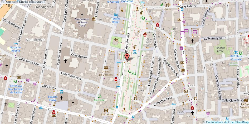 mapa El Disparate restaurante Sevilla