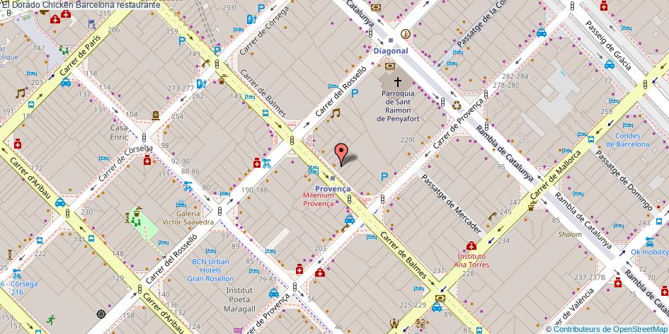 mapa El Dorado Chicken restaurante Barcelona