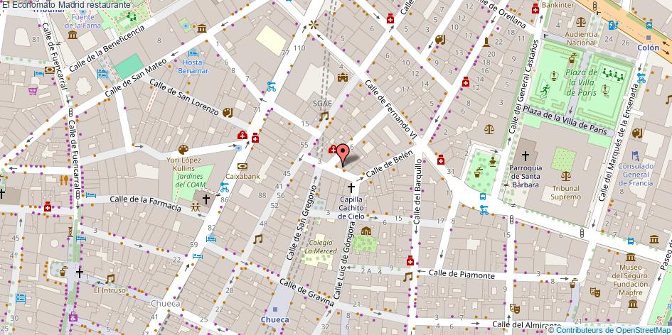mapa El Economato restaurante Madrid