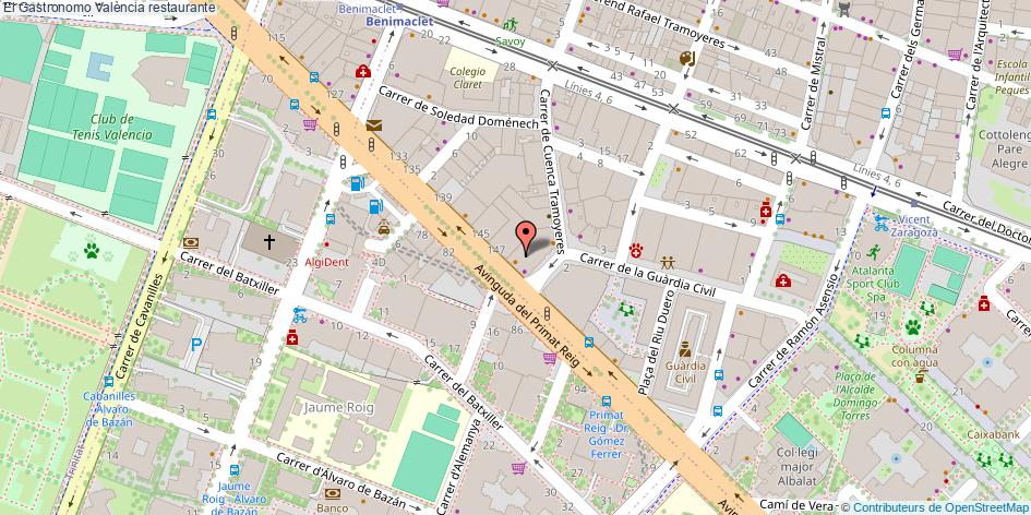 mapa El Gastronomo restaurante València