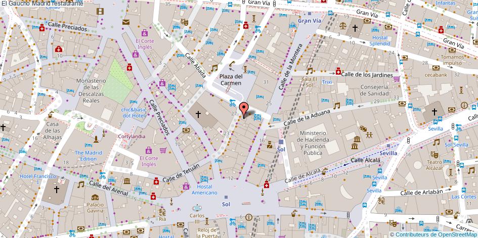 mapa El Gaucho restaurante Madrid