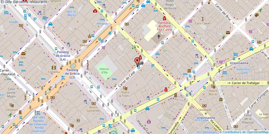 mapa El Glop restaurante Barcelona