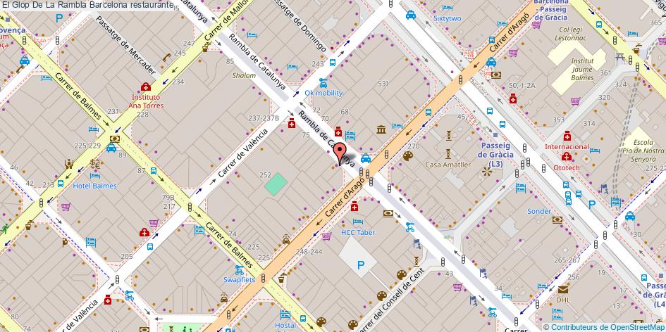 mapa El Glop De La Rambla restaurante Barcelona