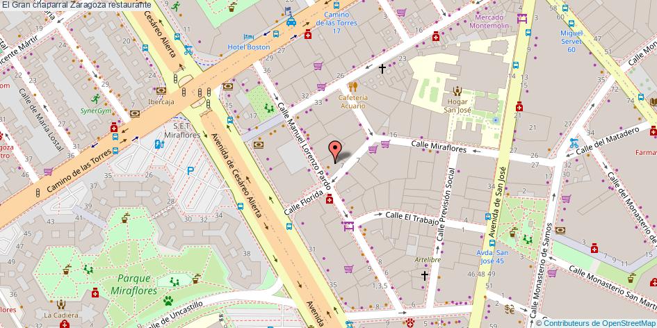 mapa El Gran chaparral restaurante Zaragoza