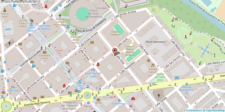 mapa El Gurú bar Pamplona/Iruña