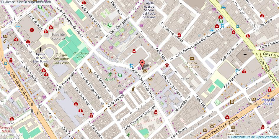 mapa El Jamón supermercado Sevilla