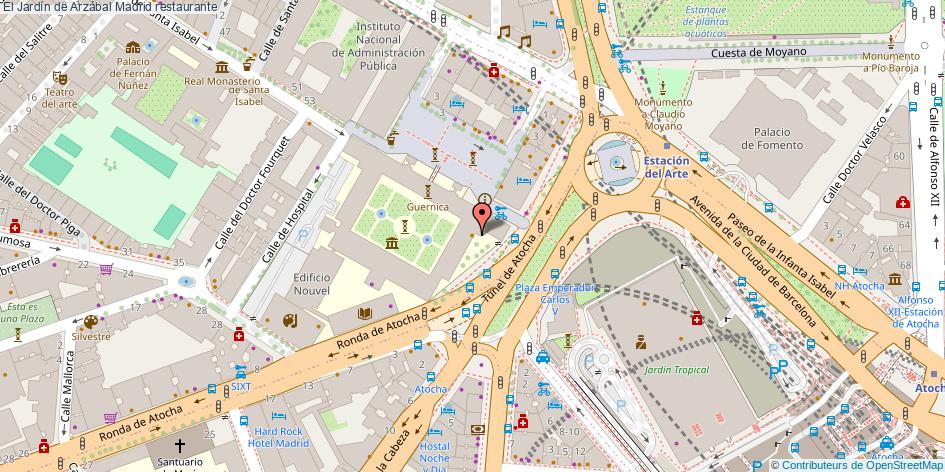 mapa El Jardín de Arzábal restaurante Madrid