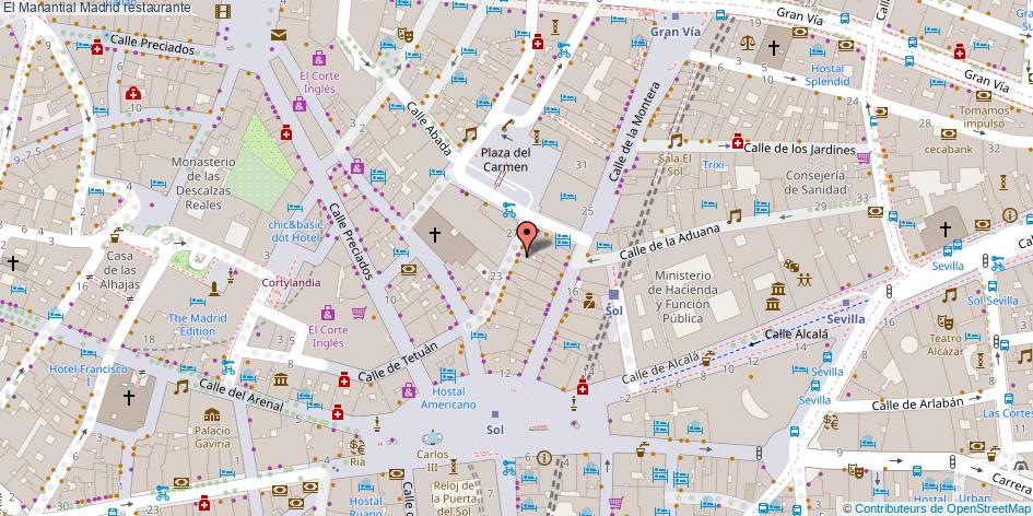 mapa El Manantial restaurante Madrid