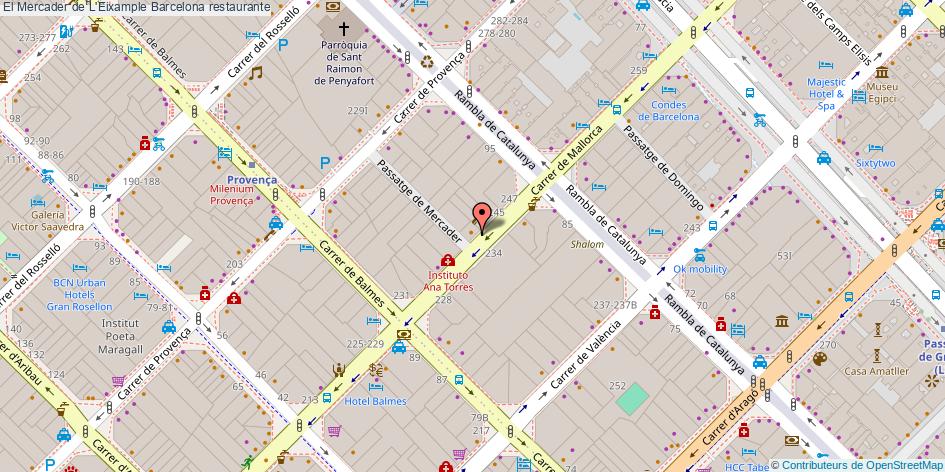 mapa El Mercader de L'Eixample restaurante Barcelona