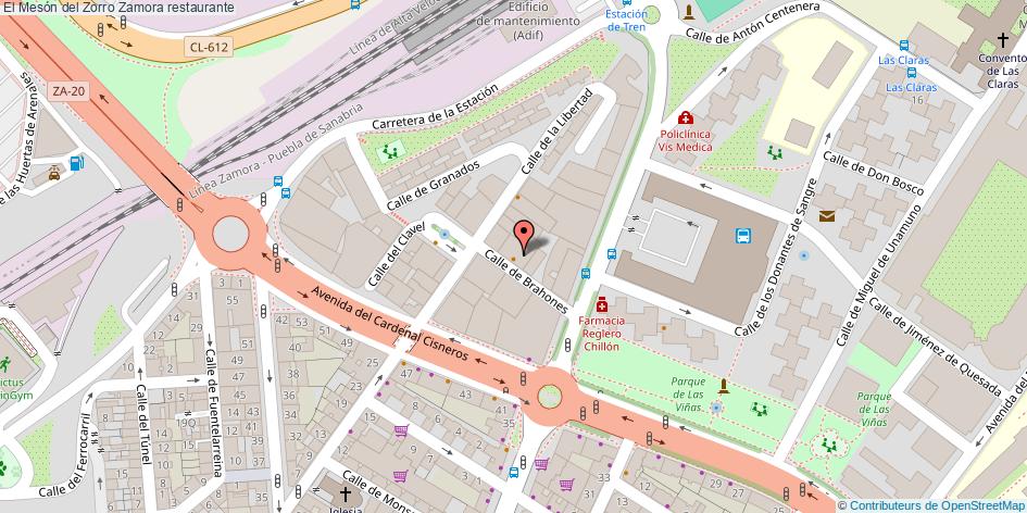 mapa El Mesón del Zorro restaurante Zamora