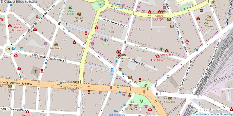 mapa El Obrador cafetería Bilbao