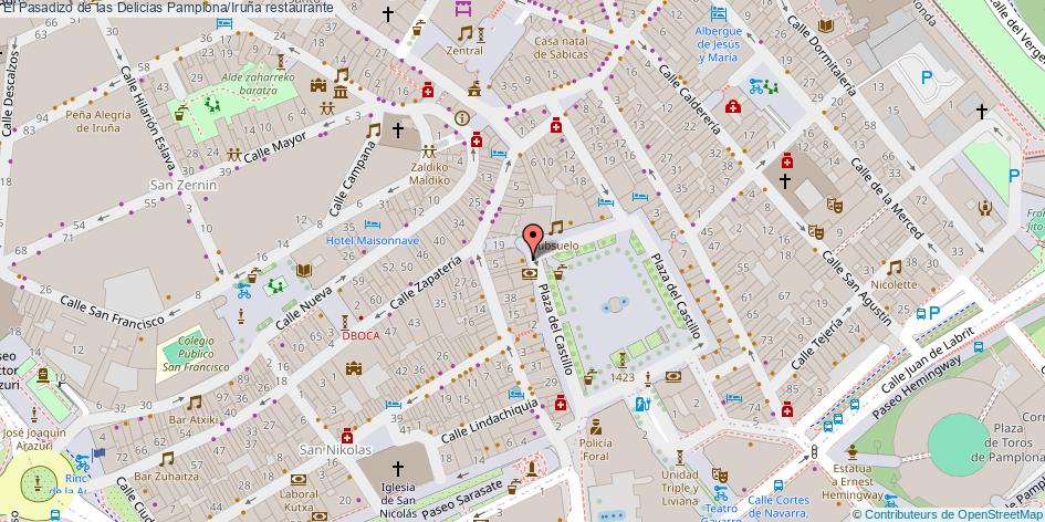 mapa El Pasadizo de las Delicias restaurante Pamplona/Iruña