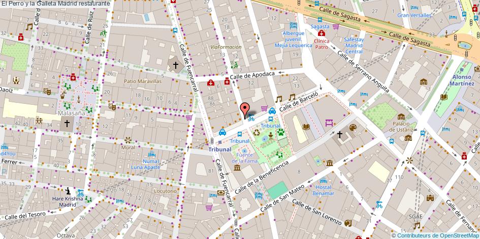 mapa El Perro y la Galleta restaurante Madrid
