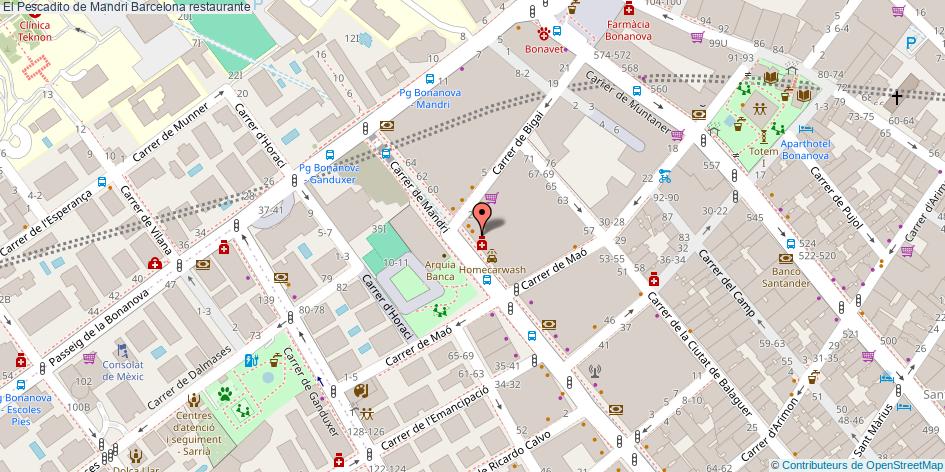mapa El Pescadito de Mandri restaurante Barcelona