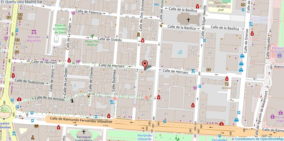 mapa El Quinto Vino bar Madrid