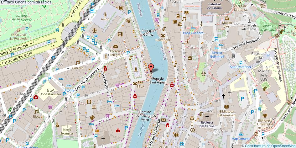 mapa El Racó comida rápida Girona