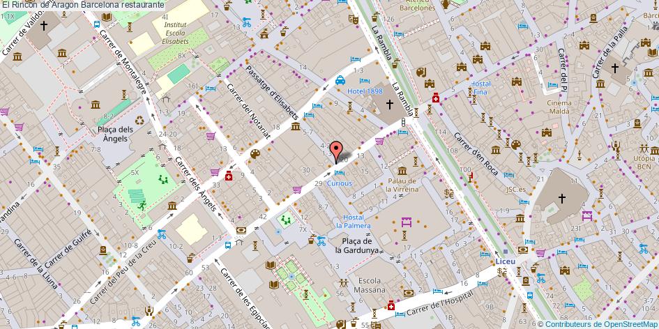 mapa El Rincon de Aragon restaurante Barcelona