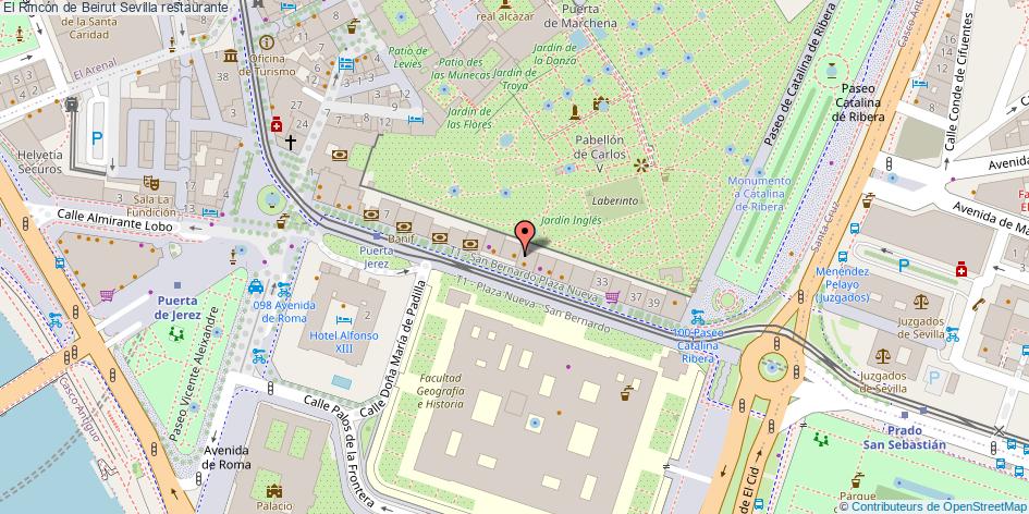 mapa El Rincón de Beirut restaurante Sevilla