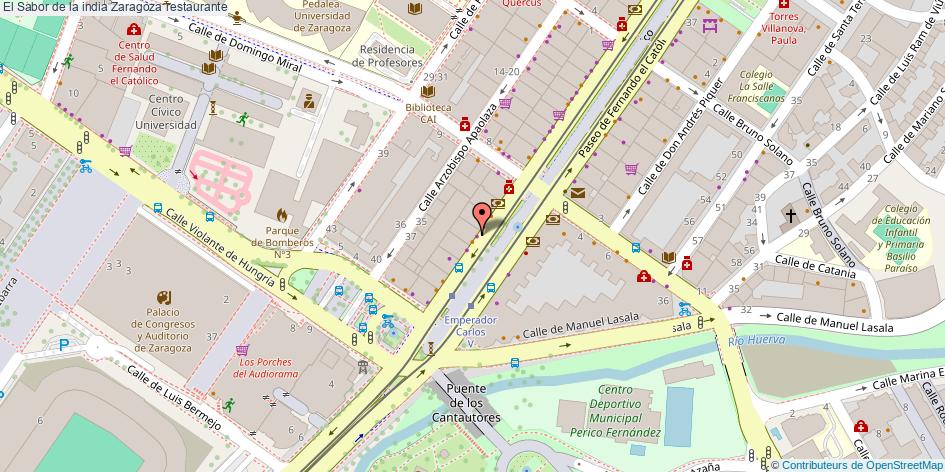 mapa El Sabor de la india restaurante Zaragoza
