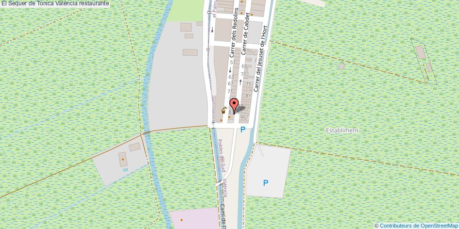 mapa El Sequer de Tonica restaurante València