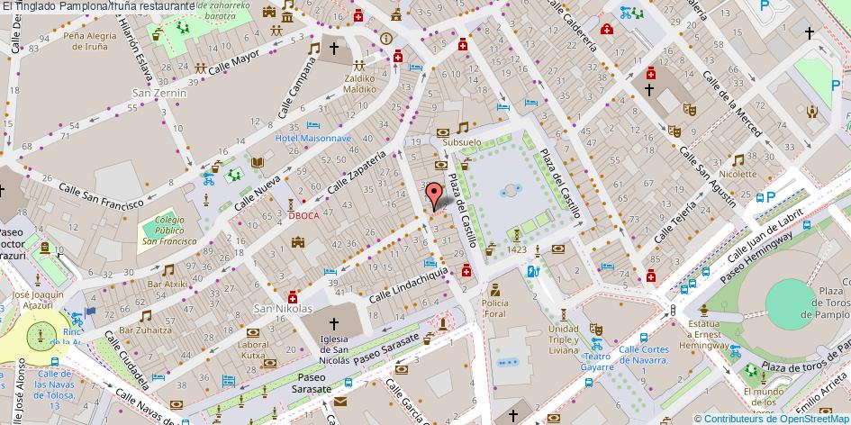 mapa El Tinglado restaurante Pamplona/Iruña