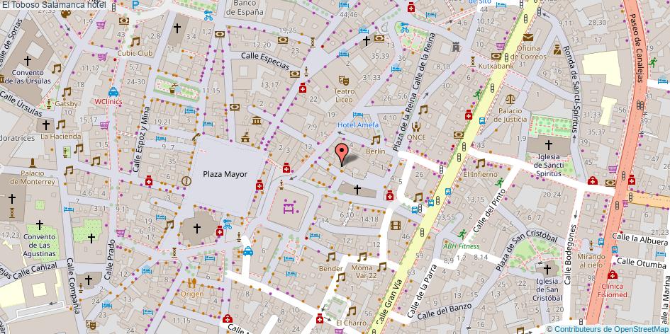 mapa El Toboso hotel Salamanca