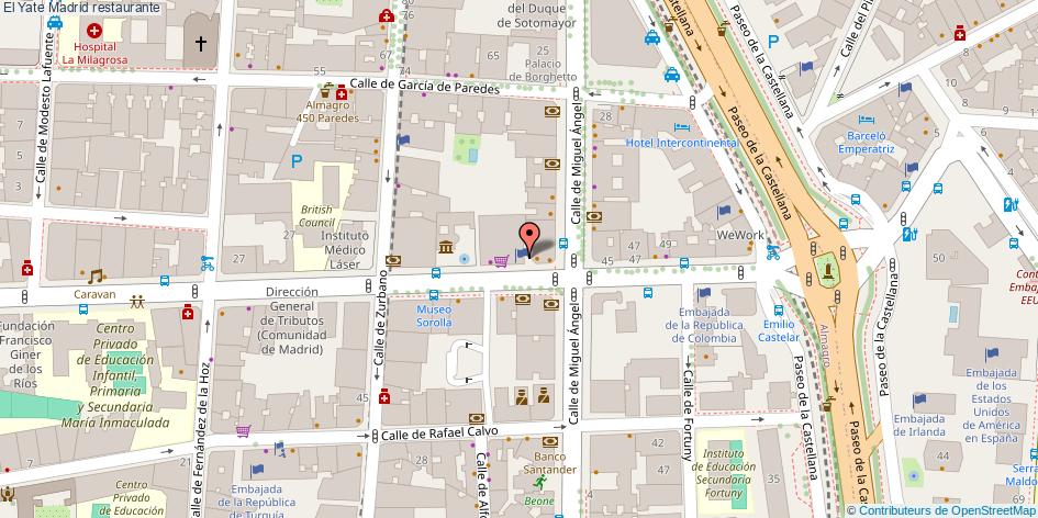 mapa El Yate restaurante Madrid