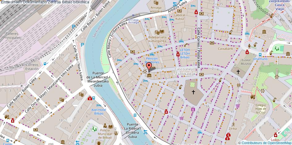 mapa Emakumeen Dokumentazio Zentroa biblioteca Bilbao