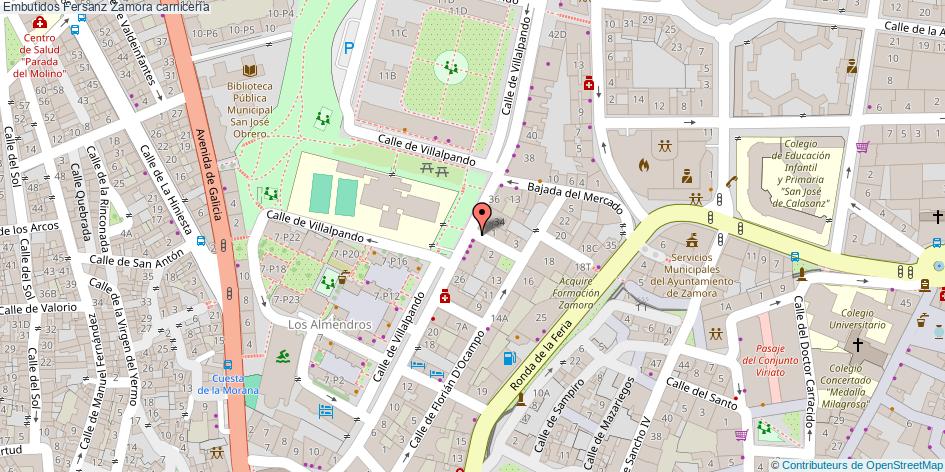 mapa Embutidos Fersanz carnicería Zamora