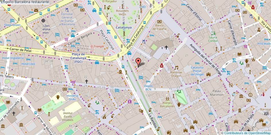 mapa Emporio restaurante Barcelona