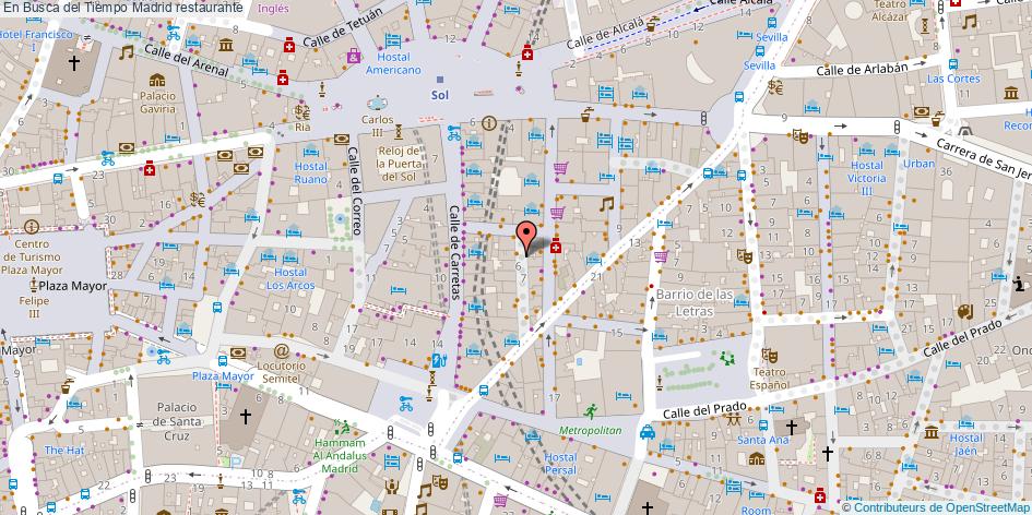 mapa En Busca del Tiempo restaurante Madrid