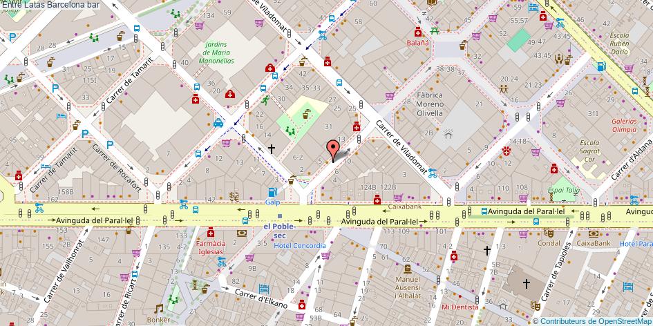 mapa Entre Latas bar Barcelona