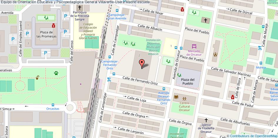 mapa Equipo de Orientación Educativa y Psicopedagógica General Villaverde-Usera escuela Madrid