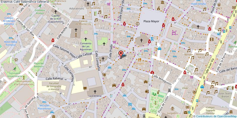 mapa Erasmus Café cafetería Salamanca