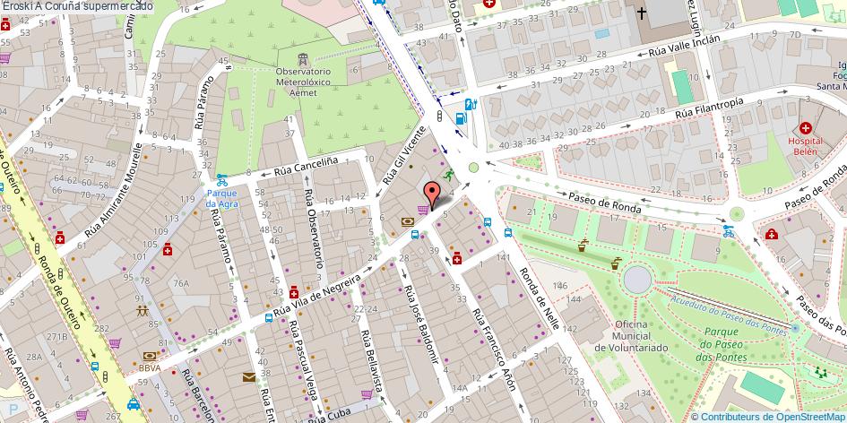 mapa Eroski supermercado A Coruña