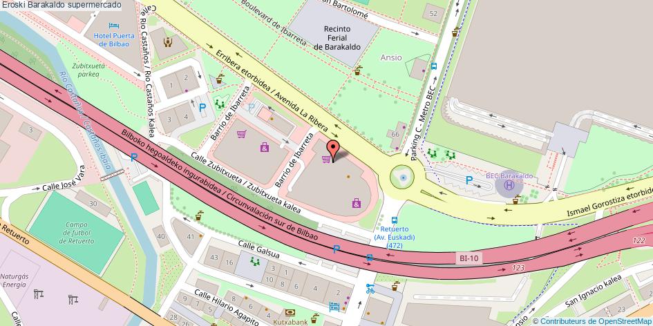 mapa Eroski supermercado Barakaldo