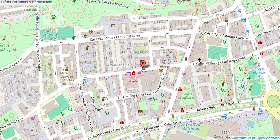 mapa Eroski supermercado Barakaldo