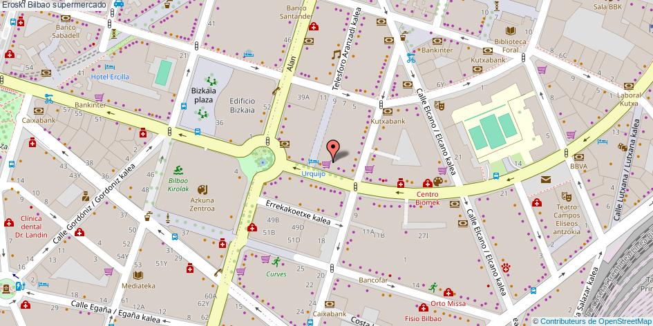 mapa Eroski supermercado Bilbao