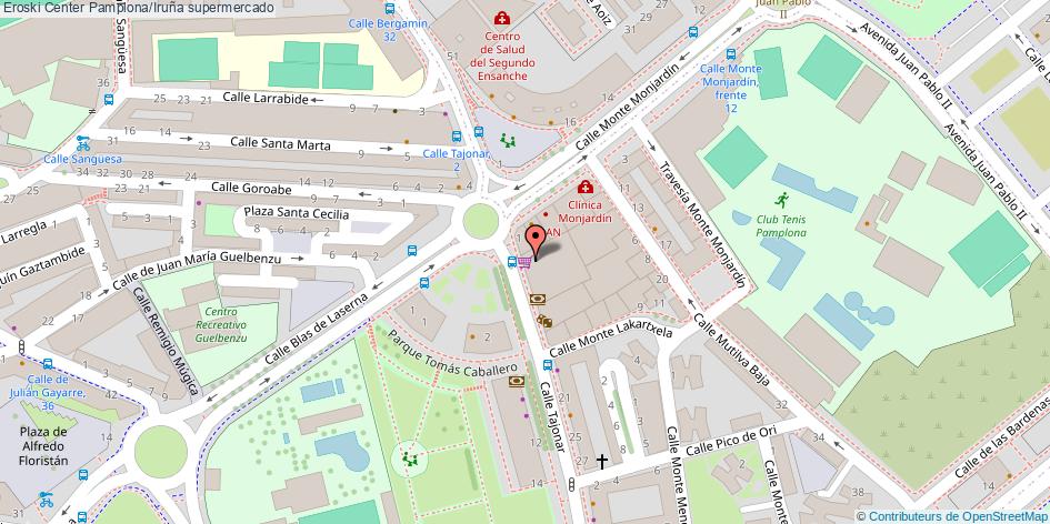 mapa Eroski Center supermercado Pamplona/Iruña
