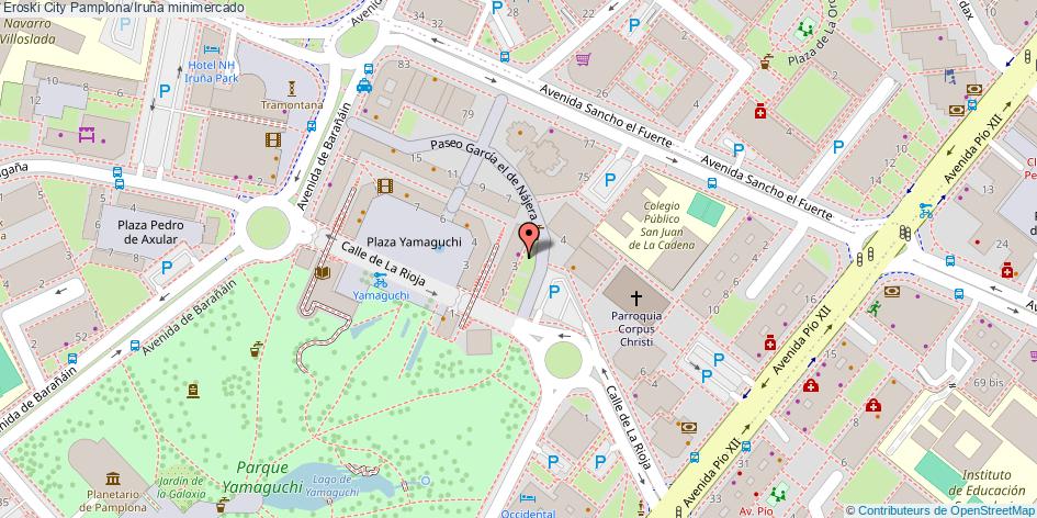 mapa Eroski City minimercado Pamplona/Iruña