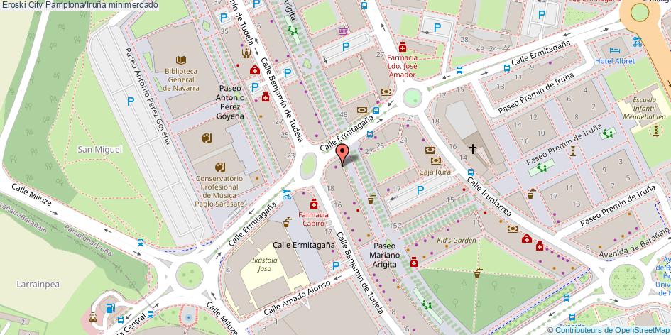mapa Eroski City minimercado Pamplona/Iruña