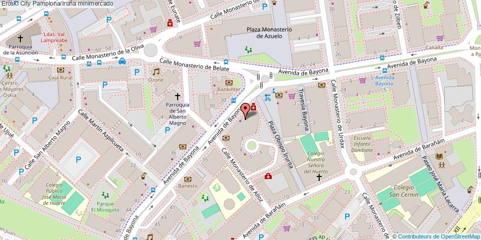 mapa Eroski City minimercado Pamplona/Iruña