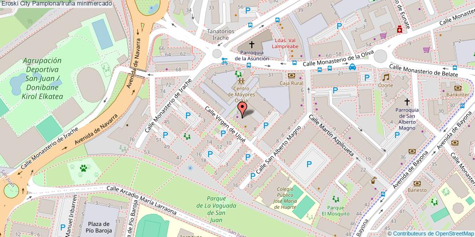 mapa Eroski City minimercado Pamplona/Iruña
